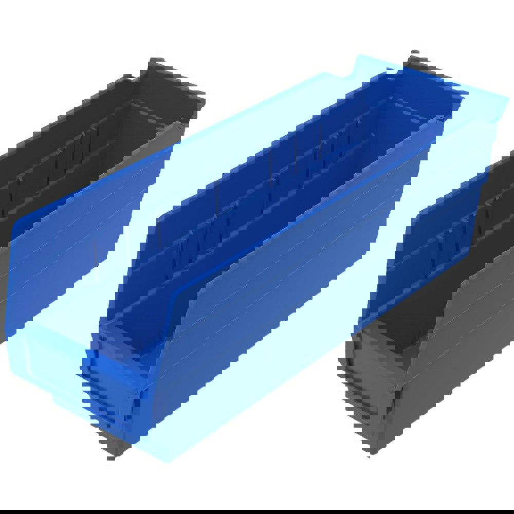 Plastic Hopper Shelf Bin: Blue